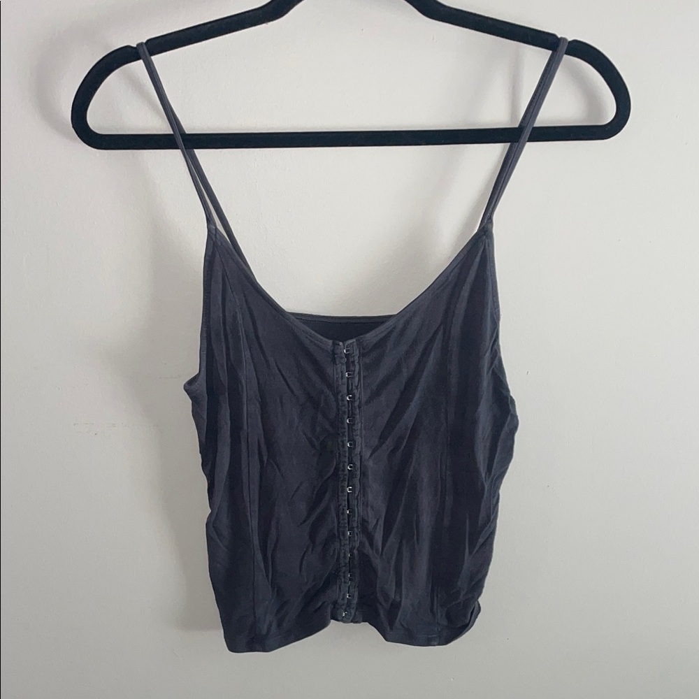 American Eagle Outfitters Black Button-Front Cami